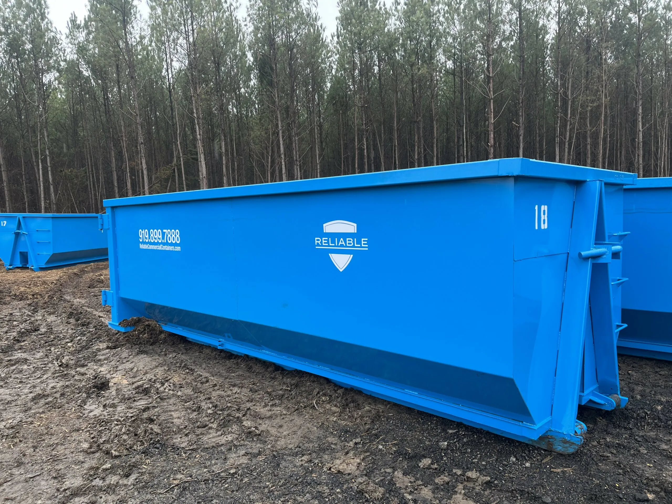 Large blue Reliable roll-off container
